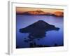 Wizard Island at dusk, Crater Lake National Park, Oregon, USA-Charles Gurche-Framed Photographic Print