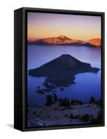 Wizard Island at dusk, Crater Lake National Park, Oregon, USA-Charles Gurche-Framed Stretched Canvas