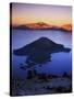 Wizard Island at dusk, Crater Lake National Park, Oregon, USA-Charles Gurche-Stretched Canvas