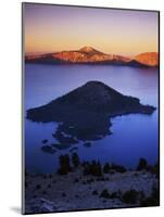 Wizard Island at dusk, Crater Lake National Park, Oregon, USA-Charles Gurche-Mounted Photographic Print