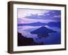 Wizard Island at sunrise, Crater Lake National Park, Oregon, USA-Charles Gurche-Framed Photographic Print