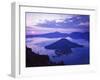 Wizard Island at sunrise, Crater Lake National Park, Oregon, USA-Charles Gurche-Framed Photographic Print