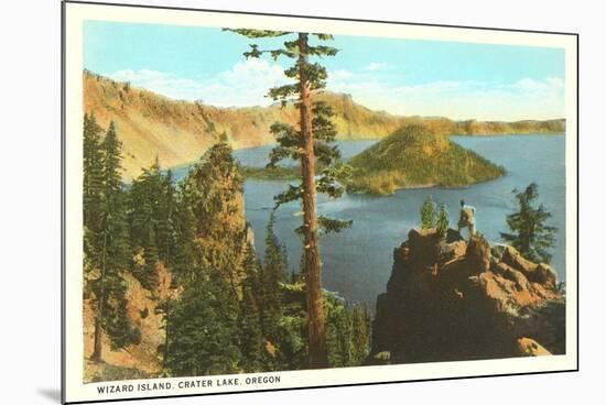 Wizard Island, Crater Lake, Oregon-null-Mounted Art Print