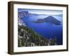 Wizard Island in Crater Lake, Crater Lake National Park, Oregon, USA-Charles Gurche-Framed Photographic Print