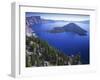 Wizard Island in Crater Lake, Crater Lake National Park, Oregon, USA-Charles Gurche-Framed Photographic Print