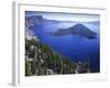 Wizard Island in Crater Lake, Crater Lake National Park, Oregon, USA-Charles Gurche-Framed Photographic Print