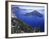 Wizard Island in Crater Lake, Crater Lake National Park, Oregon, USA-Charles Gurche-Framed Photographic Print