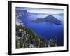 Wizard Island in Crater Lake, Crater Lake National Park, Oregon, USA-Charles Gurche-Framed Photographic Print