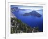 Wizard Island in Crater Lake, Crater Lake National Park, Oregon, USA-Charles Gurche-Framed Photographic Print