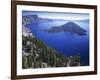 Wizard Island in Crater Lake, Crater Lake National Park, Oregon, USA-Charles Gurche-Framed Photographic Print