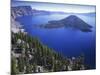 Wizard Island in Crater Lake, Crater Lake National Park, Oregon, USA-Charles Gurche-Mounted Photographic Print