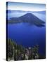 Wizard Island in Crater Lake, Crater Lake National Park, Oregon, USA-Charles Gurche-Stretched Canvas