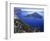 Wizard Island in Crater Lake, Crater Lake National Park, Oregon, USA-Charles Gurche-Framed Photographic Print