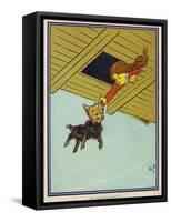 Wizard of Oz: Dorothy and Toto are Caught up by the Tornado-W.w. Denslow-Framed Stretched Canvas