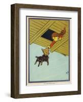 Wizard of Oz: Dorothy and Toto are Caught up by the Tornado-W.w. Denslow-Framed Photographic Print