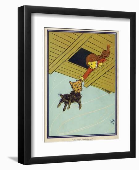 Wizard of Oz: Dorothy and Toto are Caught up by the Tornado-W.w. Denslow-Framed Photographic Print