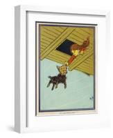 Wizard of Oz: Dorothy and Toto are Caught up by the Tornado-W.w. Denslow-Framed Photographic Print