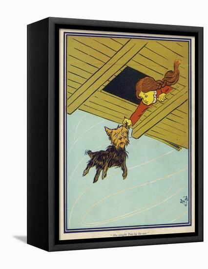 Wizard of Oz: Dorothy and Toto are Caught up by the Tornado-W.w. Denslow-Framed Stretched Canvas