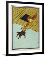 Wizard of Oz: Dorothy and Toto are Caught up by the Tornado-W.w. Denslow-Framed Photographic Print