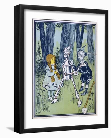 Wizard of Oz: Dorothy Oils the Tin Woodman's Joints-W.w. Denslow-Framed Photographic Print