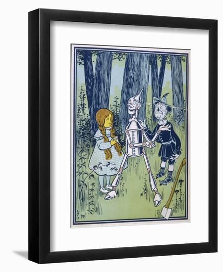 Wizard of Oz: Dorothy Oils the Tin Woodman's Joints-W.w. Denslow-Framed Photographic Print