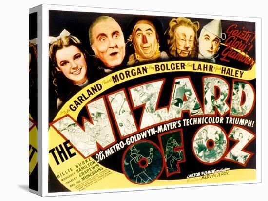 Wizard of Oz, Judy Garland, Frank Morgan, Ray Bolger, Bert Lahr, Jack Haley, 1939-null-Stretched Canvas