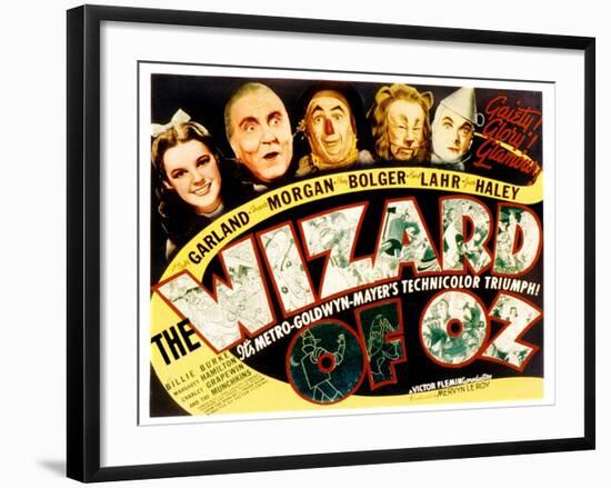 Wizard of Oz, Judy Garland, Frank Morgan, Ray Bolger, Bert Lahr, Jack Haley, 1939-null-Framed Art Print