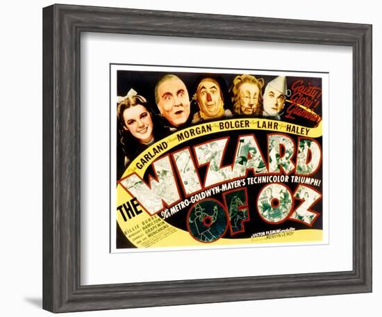 Wizard of Oz, Judy Garland, Frank Morgan, Ray Bolger, Bert Lahr, Jack Haley, 1939-null-Framed Art Print