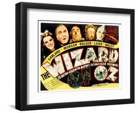 Wizard of Oz, Judy Garland, Frank Morgan, Ray Bolger, Bert Lahr, Jack Haley, 1939-null-Framed Art Print