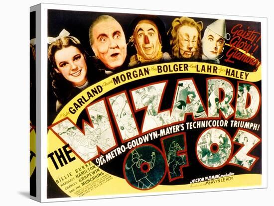 Wizard of Oz, Judy Garland, Frank Morgan, Ray Bolger, Bert Lahr, Jack Haley, 1939-null-Stretched Canvas