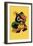 Wizard Owl on Broomstick-null-Framed Art Print