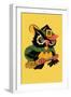 Wizard Owl on Broomstick-null-Framed Art Print