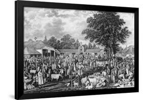 Woburn Sheepshearing, Engraved by Thomas Morris, 1811 (Engraving)-George Garrard-Framed Giclee Print