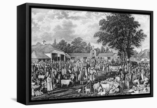 Woburn Sheepshearing, Engraved by Thomas Morris, 1811 (Engraving)-George Garrard-Framed Stretched Canvas