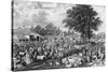 Woburn Sheepshearing, Engraved by Thomas Morris, 1811 (Engraving)-George Garrard-Stretched Canvas