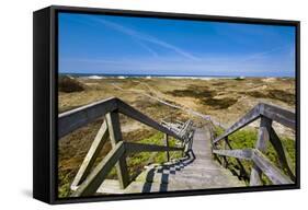 Wodden Path in the Dunes, Amrum Island, Northern Frisia, Schleswig-Holstein, Germany-Sabine Lubenow-Framed Stretched Canvas