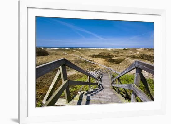 Wodden Path in the Dunes, Amrum Island, Northern Frisia, Schleswig-Holstein, Germany-Sabine Lubenow-Framed Photographic Print