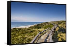 Wodden Path in the Dunes, Wenningstedt, Sylt Island, Northern Frisia, Schleswig-Holstein, Germany-Sabine Lubenow-Framed Stretched Canvas