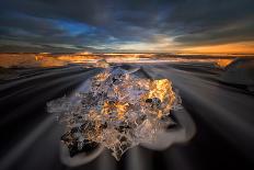 Reflection of Aurora Borealis in the sea with Vestrahorn mountains in center, Stokksnes Beach, S...-Wojciech Kruczynski-Photographic Print