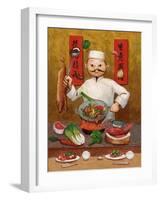 Wok-Man, Chinese Chef-John Howard-Framed Giclee Print