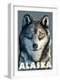 Wolf, Alaska-Lantern Press-Framed Art Print