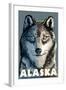 Wolf, Alaska-Lantern Press-Framed Art Print