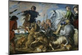 Wolf and Fox Hunt-Peter Paul Rubens-Mounted Art Print