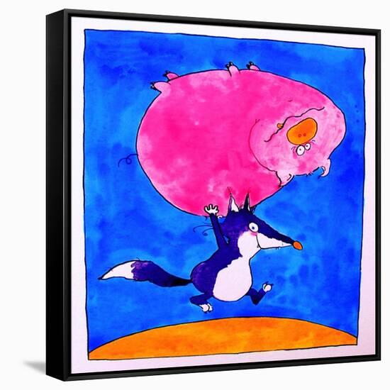 Wolf and Pig-Maylee Christie-Framed Stretched Canvas