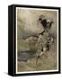 Wolf and Seven Kids-Arthur Rackham-Framed Stretched Canvas