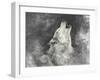 Wolf, Handmade Illustration on Grey Background-outsiderzone-Framed Art Print