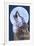 Wolf Howling at Moon-Lantern Press-Framed Art Print