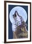 Wolf Howling at Moon-Lantern Press-Framed Art Print