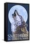 Wolf Howling - Smithers, BC, Canada-Lantern Press-Framed Stretched Canvas