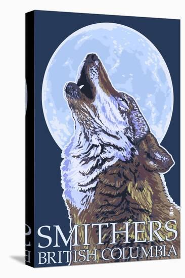 Wolf Howling - Smithers, BC, Canada-Lantern Press-Stretched Canvas